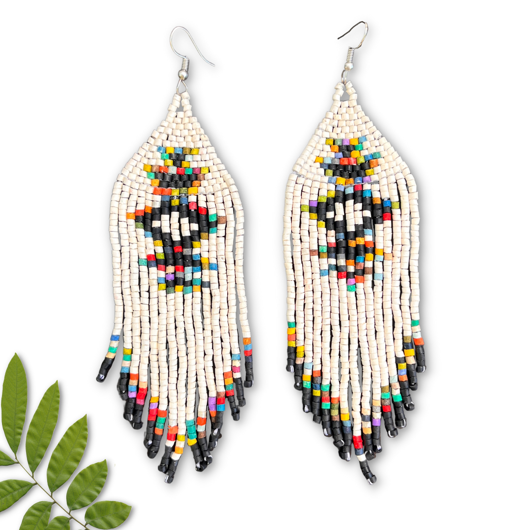 Sold Beaded Fringe Earrings