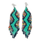 Beaded Fringe Earrings in Boho Zig Zag Design