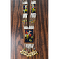 Beaded Long Necklace with Embroidered Birds, Adjustable