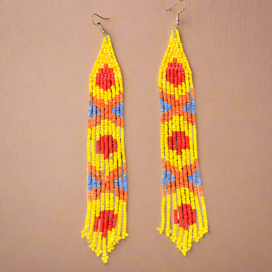 Long and Lightweight Fringe Earrings Boho Design