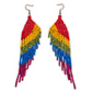 Mirrored Earrings Half Draped Design Quetzal Bird