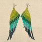 Mirrored Earrings Half Draped Design Quetzal Bird