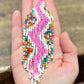 Beaded Fringe Earrings in Boho Zig Zag Design