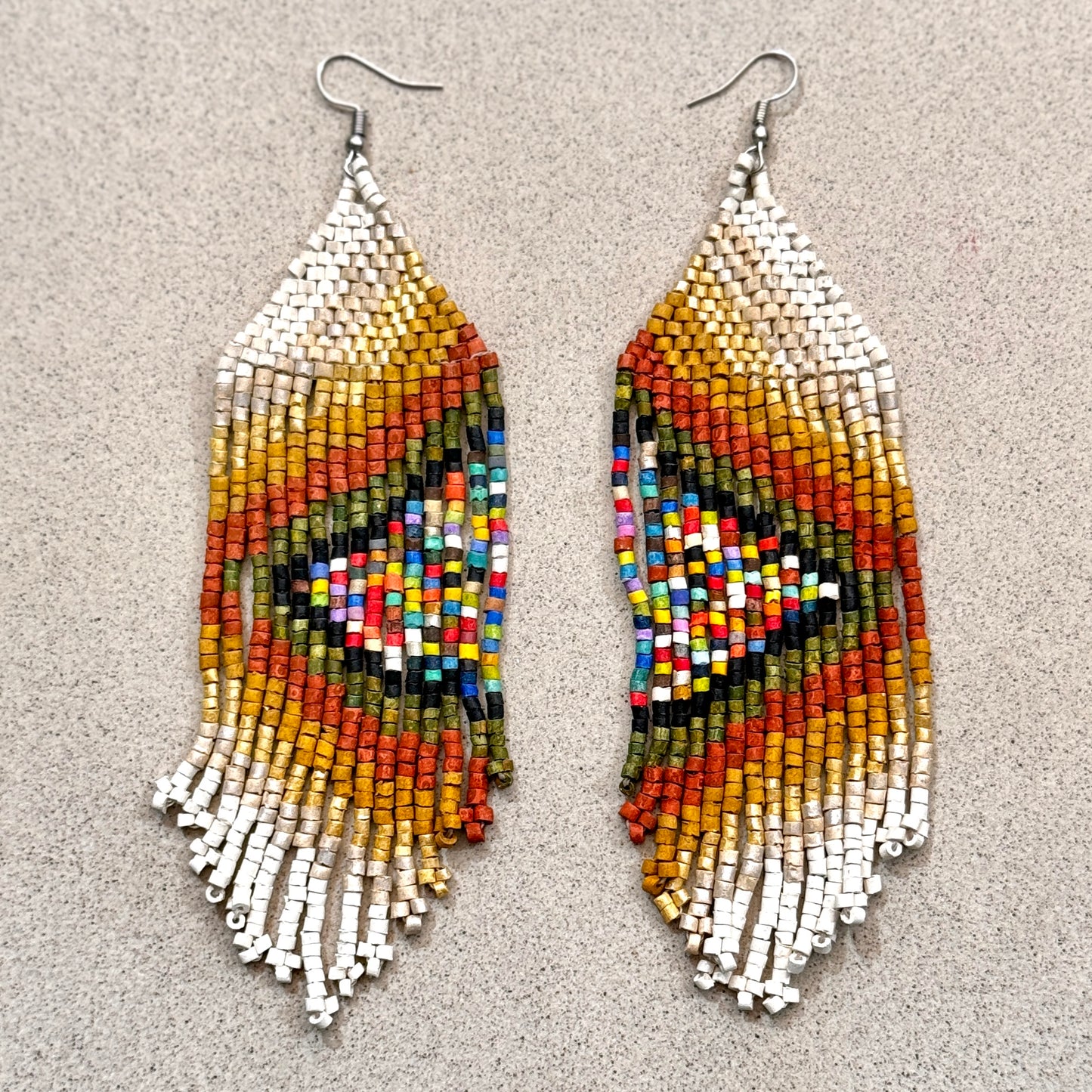 Mirrored Statement Earrings with Geometrical Design