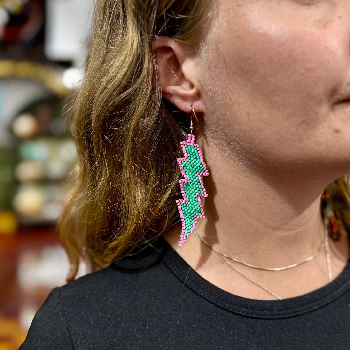 Lightweight Statement Earrings in Natural Stone