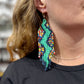 Beaded Fringe Earrings in Boho Zig Zag Design