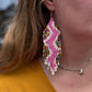 Beaded Fringe Earrings in Boho Zig Zag Design