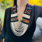 Ceremonial Statement Necklace with Beaded Strands, Adjustable