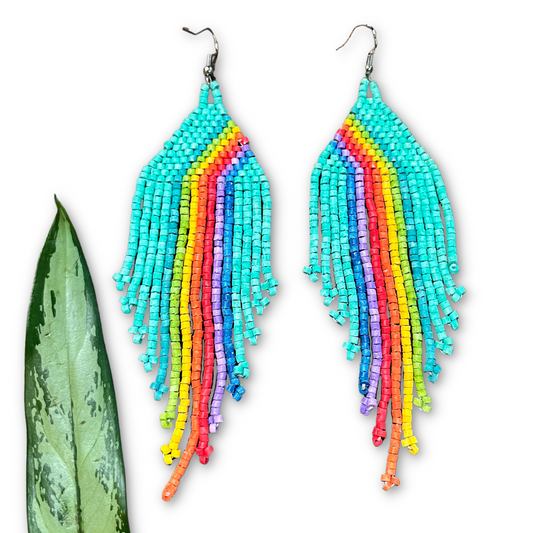 Rainbow Earrings in Symmetrical Design