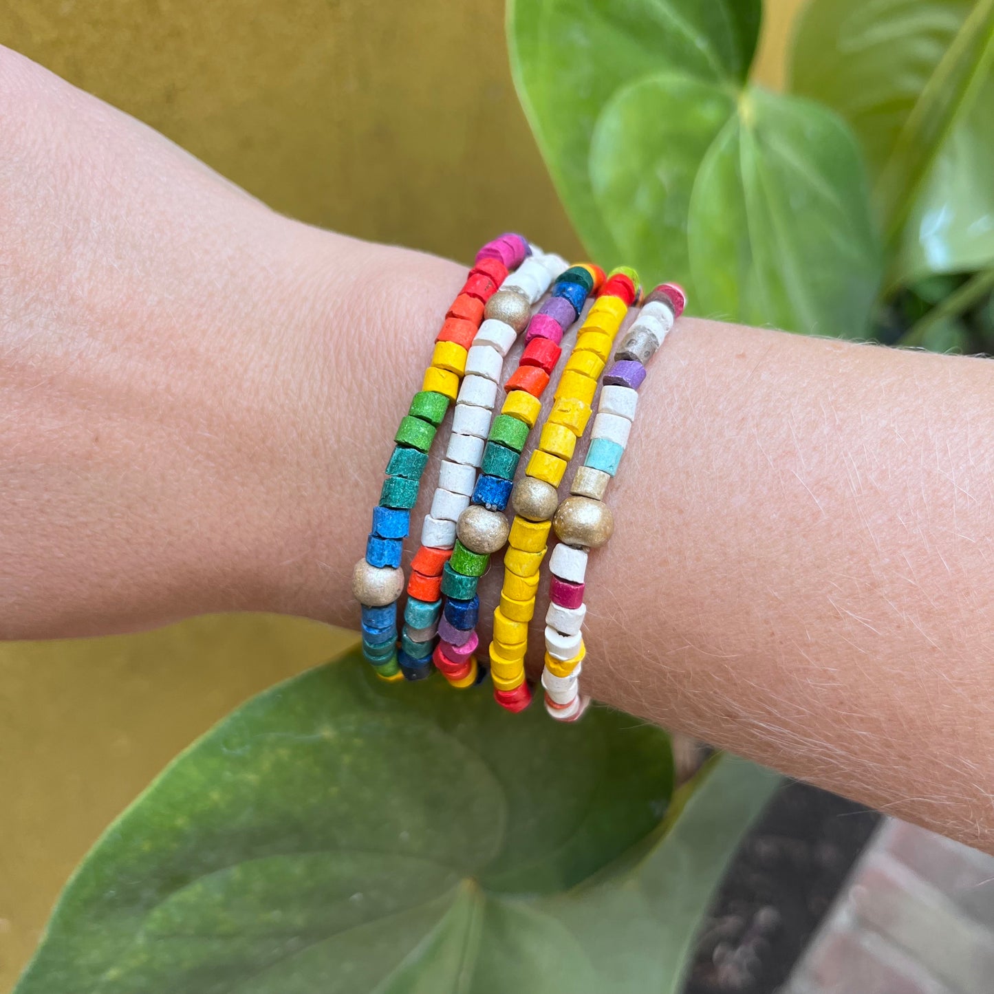 Rainbow Bead Stretch Friendship Bracelets - 5 Pack