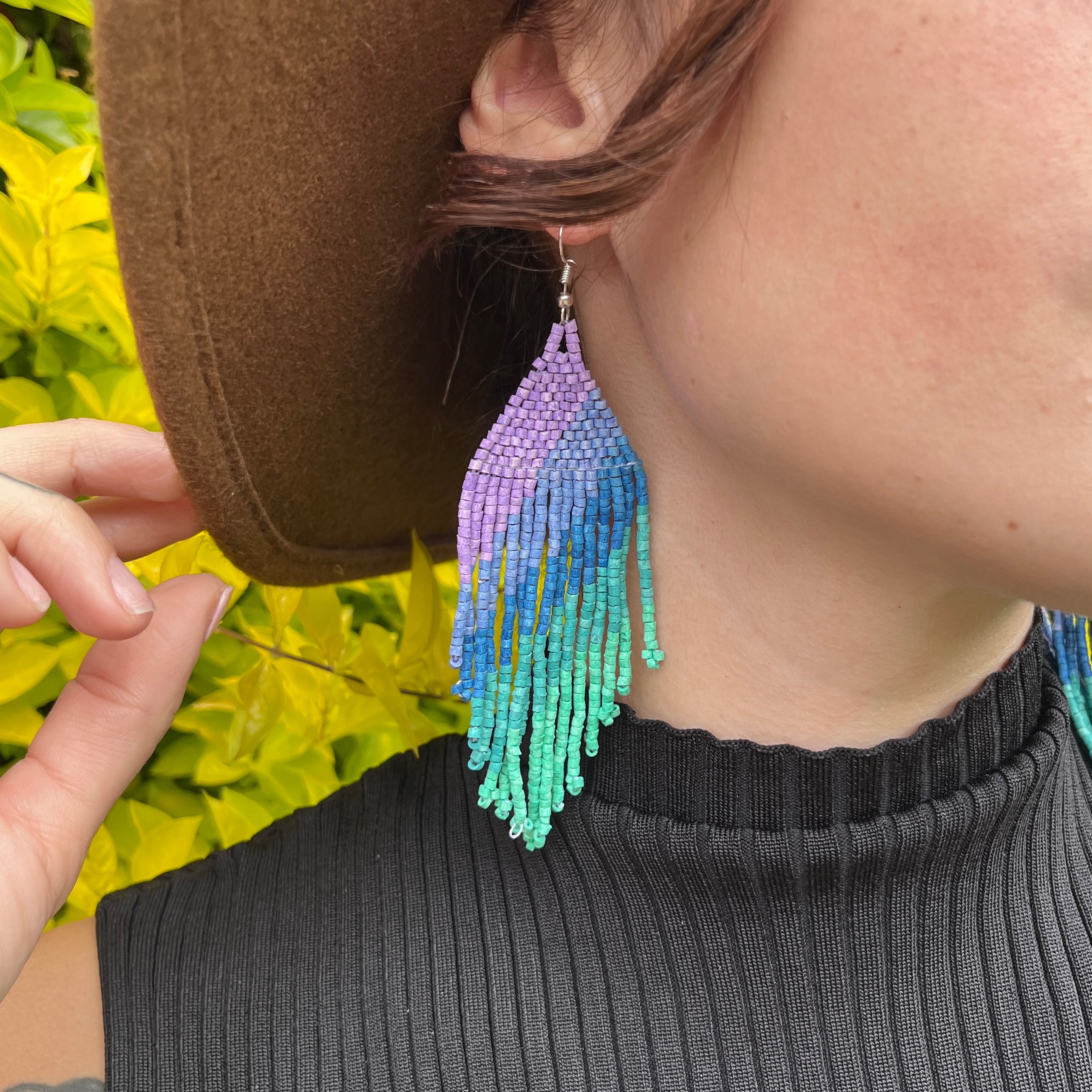 Beaded hot sale tassel earrings