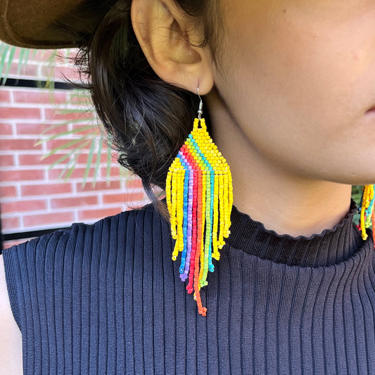 Rainbow Earrings in Symmetrical Design